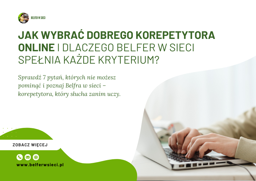 Jak wybrać dobrego korepetytora online i dlaczego Belfer w sieci spełnia każde kryterium