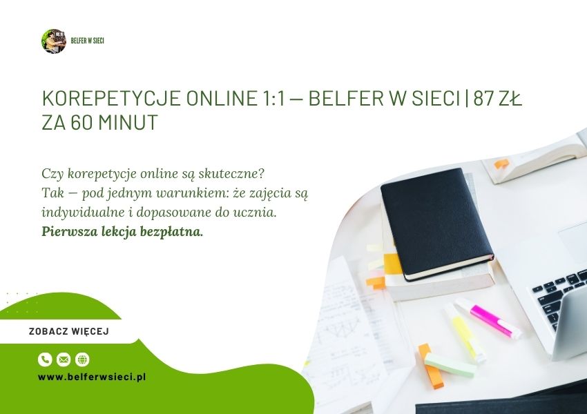 Czy korepetycje online są skuteczne? Tak — pod jednym warunkiem: że zajęcia są indywidualne i dopasowane do ucznia.
